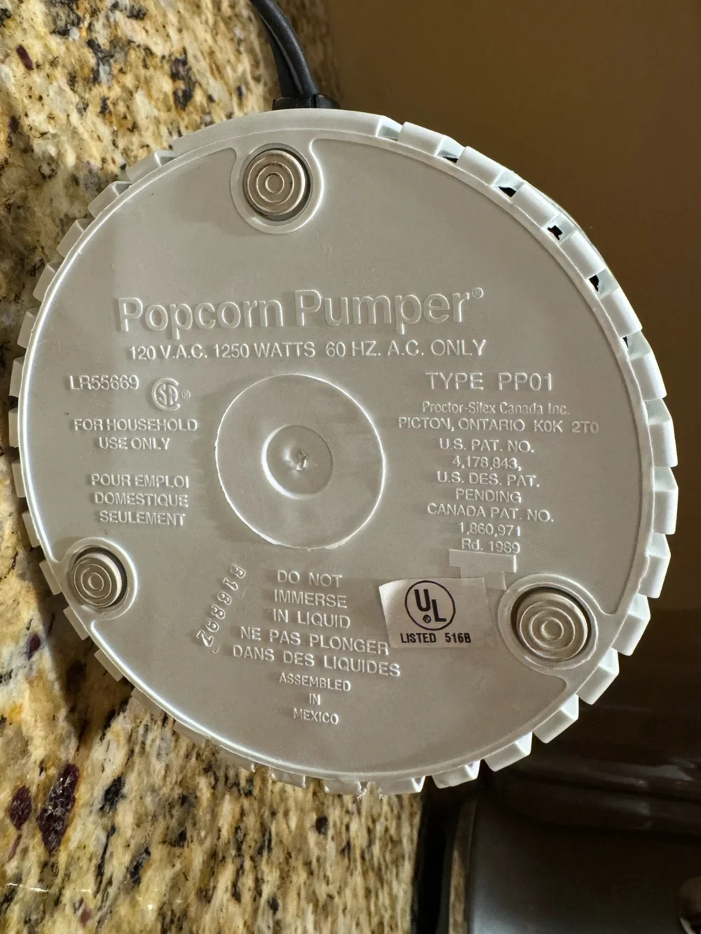 Procter Silex Wear Ever 5QT Popcorn 🍿 Pumper Hot Air Popper PP01, 1250W: tested